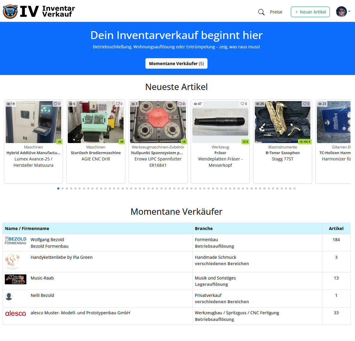 inventar-verkauf.de Vorschau
